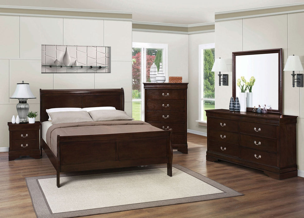 Louis Philippe 5-piece Queen Bedroom Set Cappuccino - Walo Furniture 