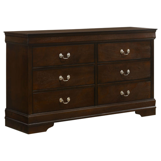 Louis Philippe 6-drawer Dresser Cappuccino - Walo Furniture 