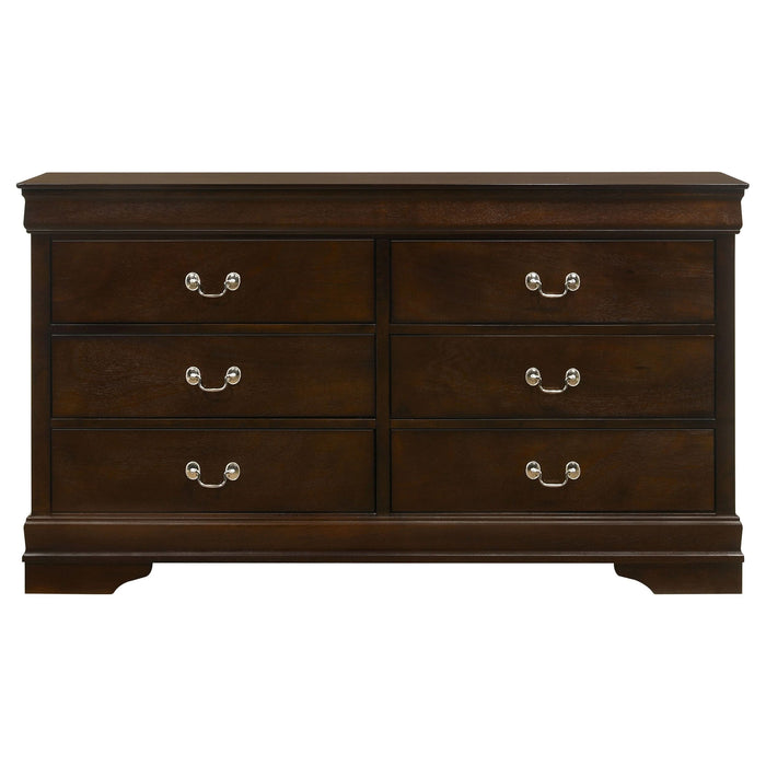 Louis Philippe 6-drawer Dresser Cappuccino - Walo Furniture 