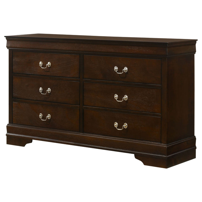 Louis Philippe 6-drawer Dresser Cappuccino - Walo Furniture 