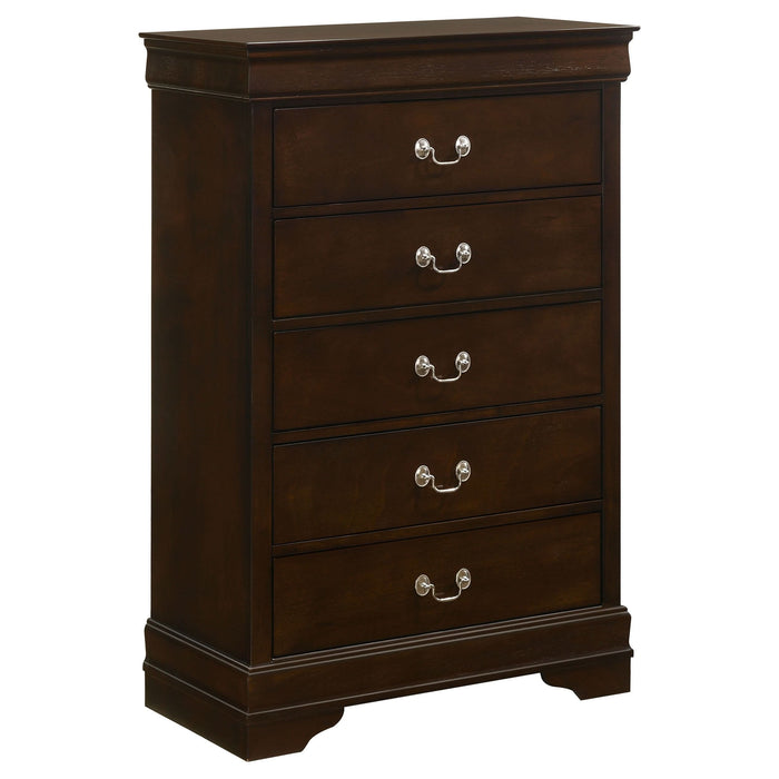 Louis Philippe 5-drawer Bedroom Chest Cappuccino - Walo Furniture 