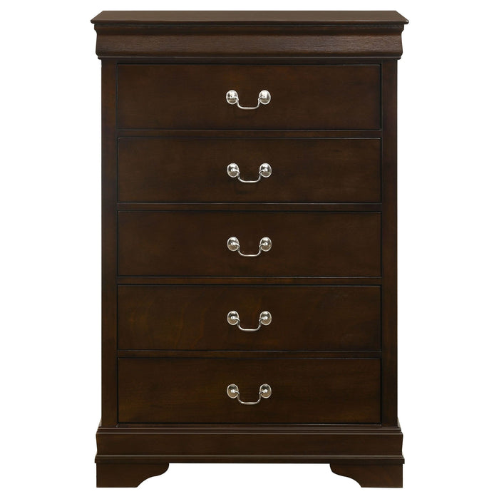 Louis Philippe 5-drawer Bedroom Chest Cappuccino - Walo Furniture 