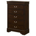 Louis Philippe 5-drawer Bedroom Chest Cappuccino - Walo Furniture 