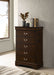 Louis Philippe 5-drawer Bedroom Chest Cappuccino - Walo Furniture 