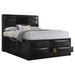 Briana Wood California King Storage Bookcase Bed Black - Walo Furniture 