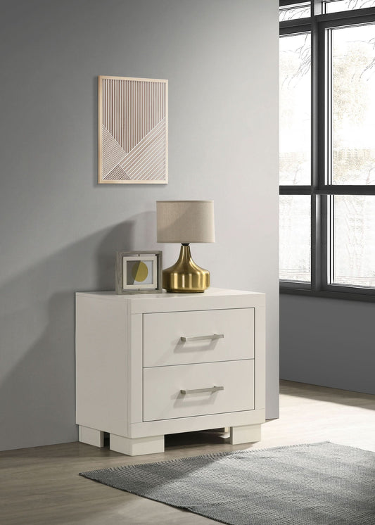 Jessica 2-drawer Nightstand Snow White - Walo Furniture 