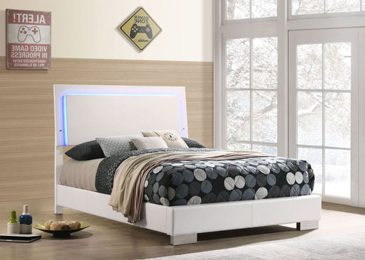 Felicity Wood Full LED Panel Bed White High Gloss - Walo Furniture 