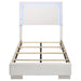 Felicity Wood Twin LED Panel Bed White High Gloss - Walo Furniture 