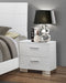 Felicity 2-drawer Nightstand White High Gloss - Walo Furniture 