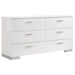 Felicity 6-drawer Dresser White High Gloss - Walo Furniture 