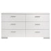 Felicity 6-drawer Dresser White High Gloss - Walo Furniture 