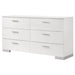 Felicity 6-drawer Dresser White High Gloss - Walo Furniture 