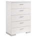 Felicity 5-drawer Bedroom Chest White High Gloss - Walo Furniture 