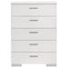 Felicity 5-drawer Bedroom Chest White High Gloss - Walo Furniture 