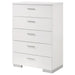 Felicity 5-drawer Bedroom Chest White High Gloss - Walo Furniture 