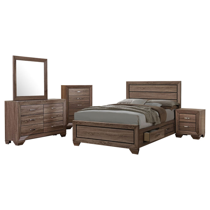 Kauffman 5-piece California King Bedroom Set Washed Taupe - Walo Furniture 