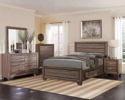 Kauffman 5-piece California King Bedroom Set Washed Taupe - Walo Furniture 