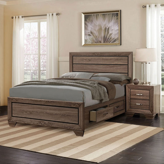 Kauffman 4-piece Queen Bedroom Set Washed Taupe - Walo Furniture 