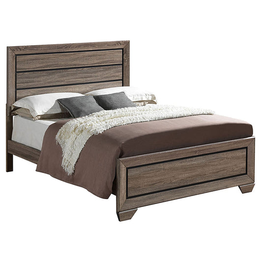 Kauffman Wood Eastern King Panel Bed Washed Taupe - Walo Furniture 