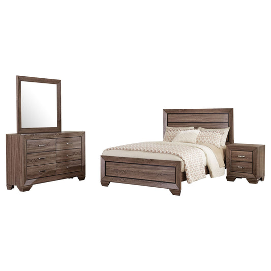 Kauffman 4-piece Eastern King Bedroom Set Washed Taupe - Walo Furniture 