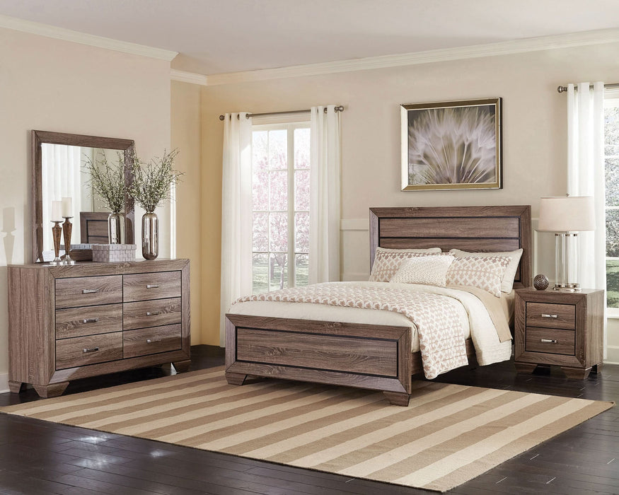 Kauffman 4-piece Eastern King Bedroom Set Washed Taupe - Walo Furniture 