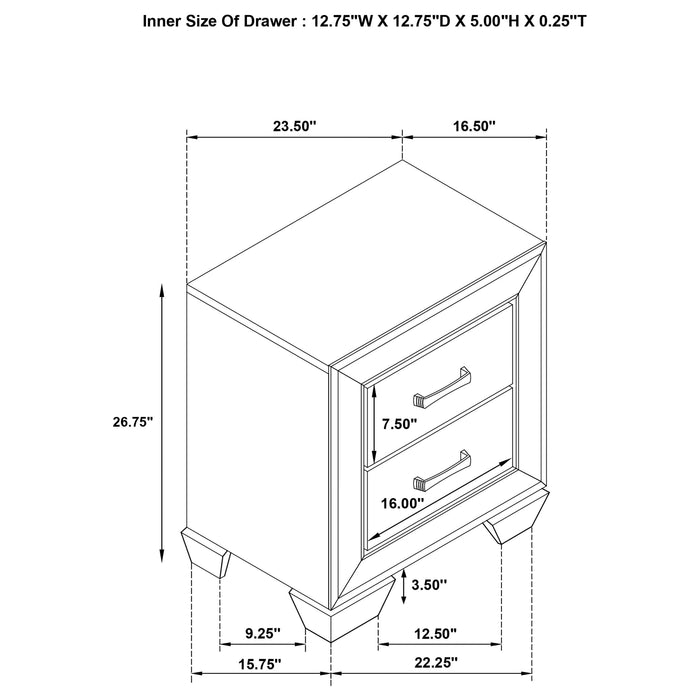 Kauffman 2-drawer Nightstand Washed Taupe - Walo Furniture 