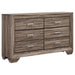 Kauffman 6-drawer Dresser Washed Taupe - Walo Furniture 