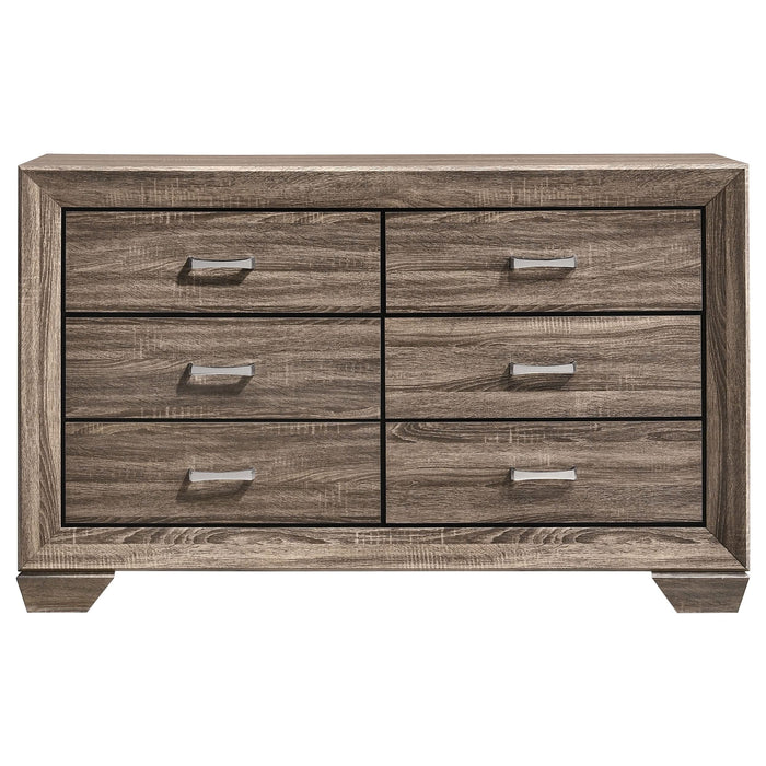 Kauffman 6-drawer Dresser Washed Taupe - Walo Furniture 