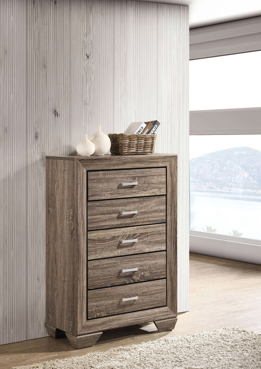 Kauffman 5-drawer Bedroom Chest Washed Taupe - Walo Furniture 