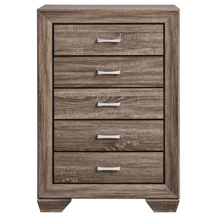 Kauffman 5-drawer Bedroom Chest Washed Taupe - Walo Furniture 