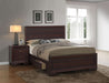 Kauffman Wood Eastern King Storage Panel Bed Dark Cocoa - Walo Furniture 