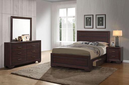 Kauffman 4-piece California King Bedroom Set Dark Cocoa - Walo Furniture 