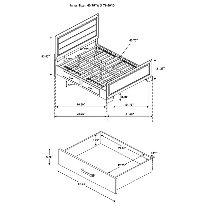 Kauffman Wood Queen Storage Panel Bed Dark Cocoa - Walo Furniture 