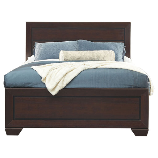 Kauffman Wood Eastern King Panel Bed Dark Cocoa - Walo Furniture 