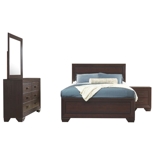 Kauffman 4-piece Eastern King Bedroom Set Dark Cocoa - Walo Furniture 