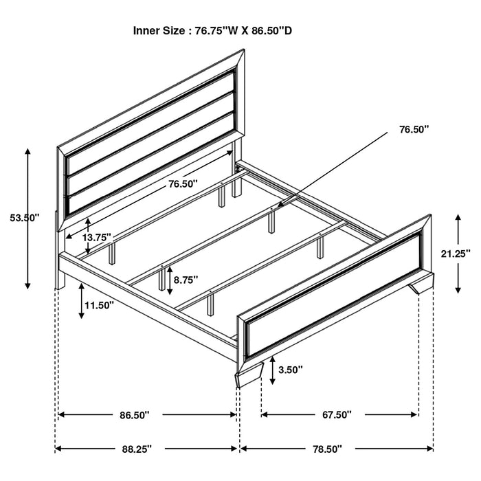 Kauffman Wood California King Panel Bed Dark Cocoa - Walo Furniture 