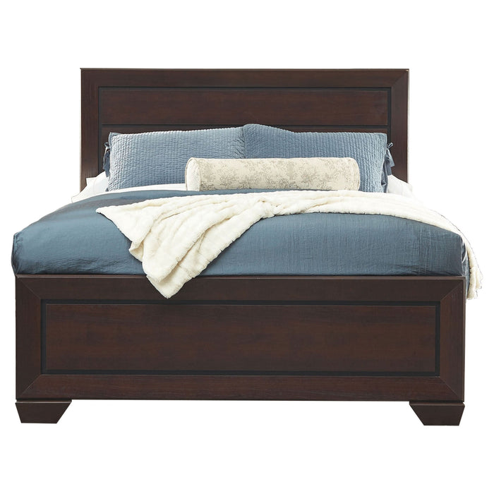 Kauffman 4-piece California King Bedroom Set Dark Cocoa - Walo Furniture 