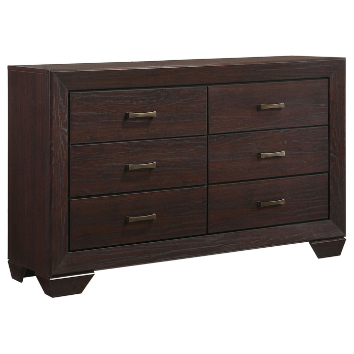 Kauffman 6-drawer Dresser Dark Cocoa - Walo Furniture 