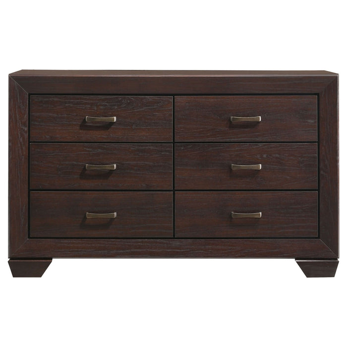 Kauffman 6-drawer Dresser Dark Cocoa - Walo Furniture 