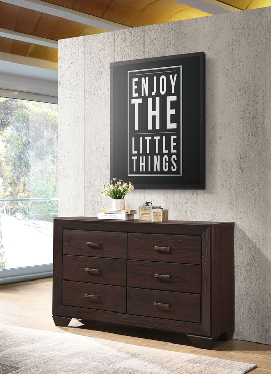 Kauffman 6-drawer Dresser Dark Cocoa - Walo Furniture 