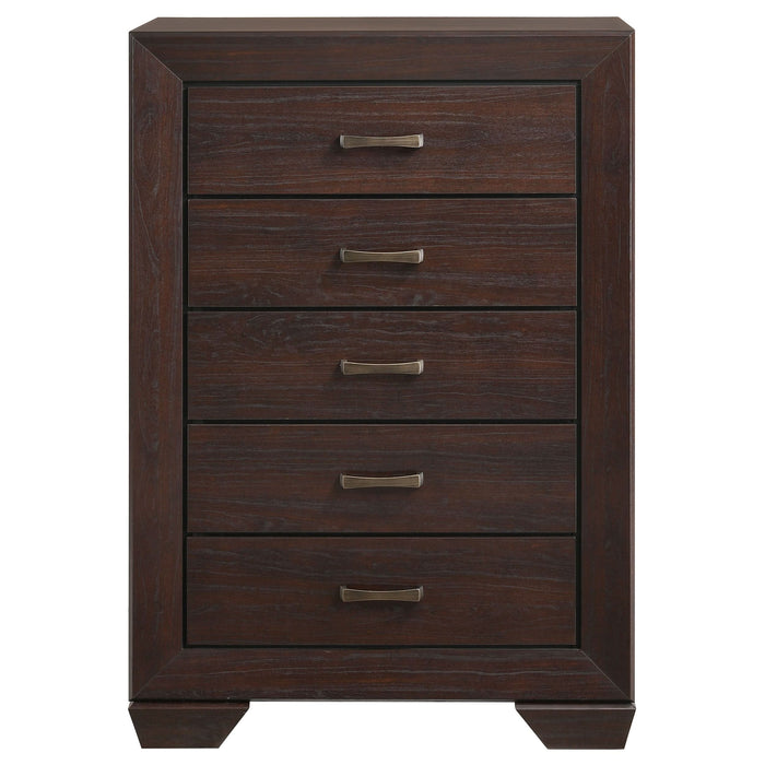 Kauffman 5-drawer Bedroom Chest Dark Cocoa - Walo Furniture 