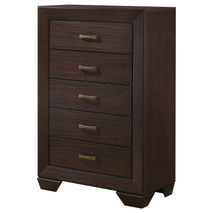 Kauffman 5-drawer Bedroom Chest Dark Cocoa - Walo Furniture 