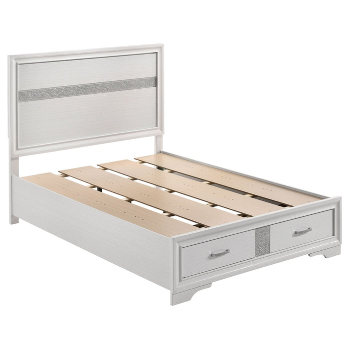 Miranda 51-inch Wood Full Storage Panel Bed White - Walo Furniture 