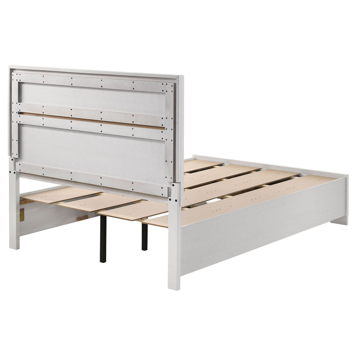 Miranda 51-inch Wood Full Storage Panel Bed White - Walo Furniture 