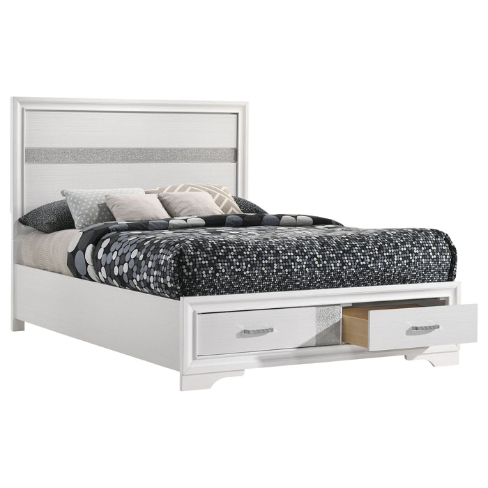 Miranda 51-inch Wood Full Storage Panel Bed White - Walo Furniture 