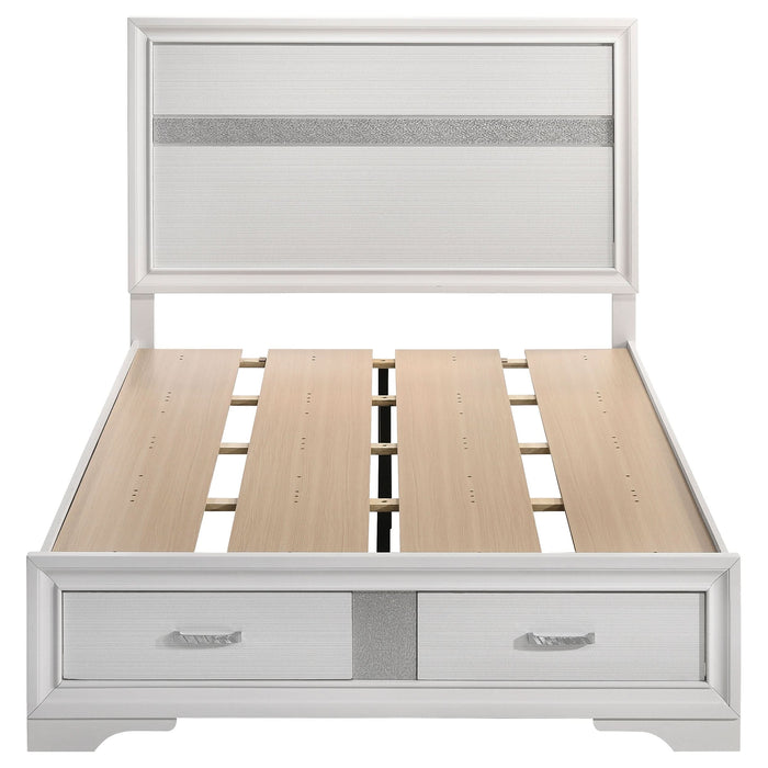 Miranda 51-inch Wood Full Storage Panel Bed White - Walo Furniture 