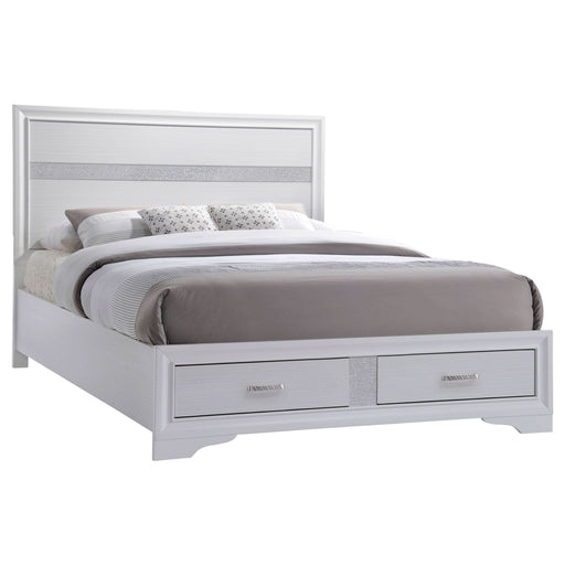 Miranda 51-inch Wood Eastern King Storage Panel Bed White - Walo Furniture 