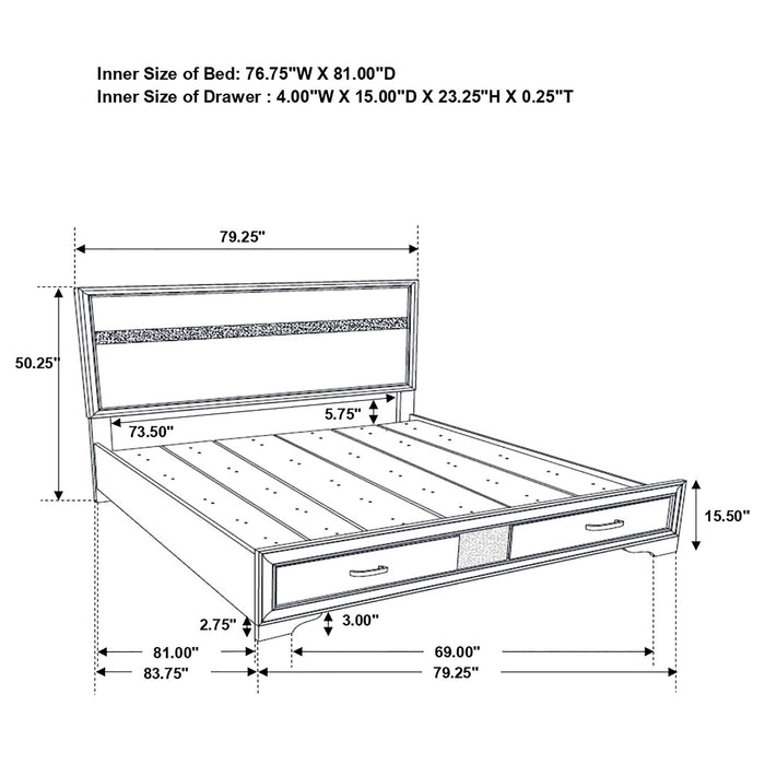 Miranda 4-piece Eastern King Bedroom Set White - Walo Furniture 