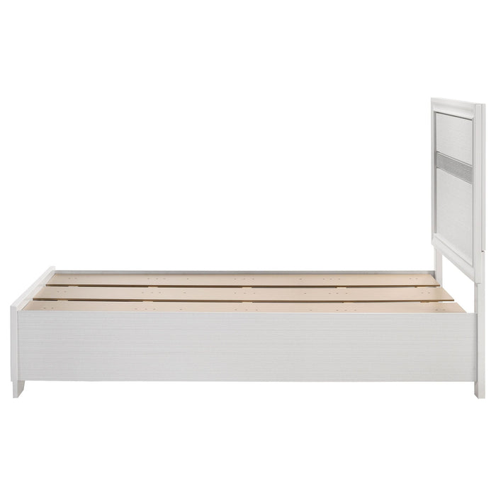 Miranda 51-inch Wood Twin Storage Panel Bed White - Walo Furniture 