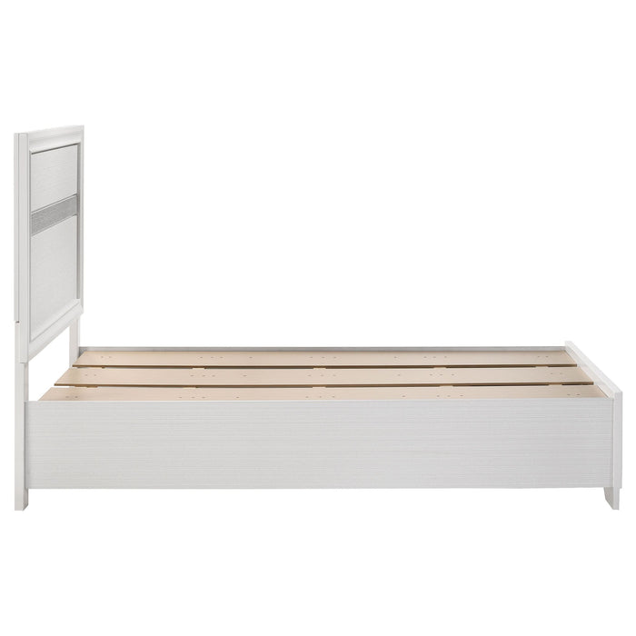 Miranda 51-inch Wood Twin Storage Panel Bed White - Walo Furniture 